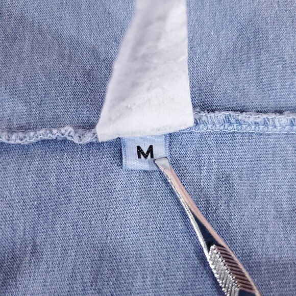 *READ* Joah Brown Womens Size M/L Blue Short Sleeve Crewneck T-Shirt Tee - Picture 9 of 11